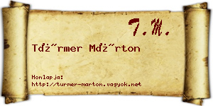 Türmer Márton névjegykártya